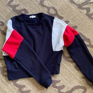 Garage Crop Sweatshirt; Color block; Size S